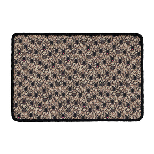 Shar Pei And Pug Pattern Print Kitchen Mat