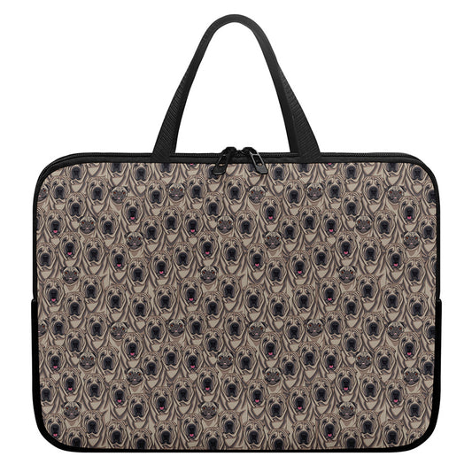 Shar Pei And Pug Pattern Print Laptop Sleeve With Handle