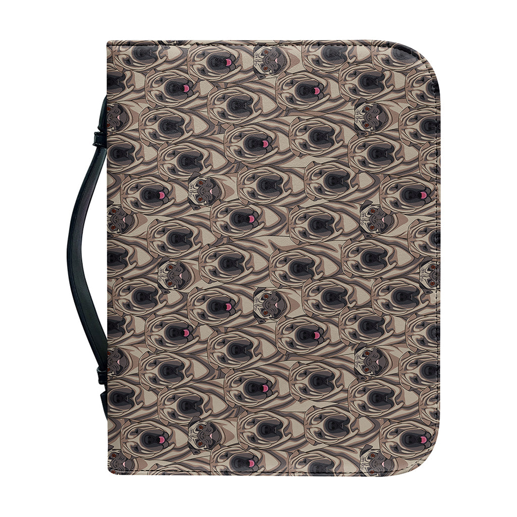 Shar Pei And Pug Pattern Print Leather Bible Cover
