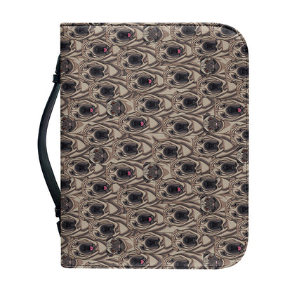 Shar Pei And Pug Pattern Print Leather Bible Cover