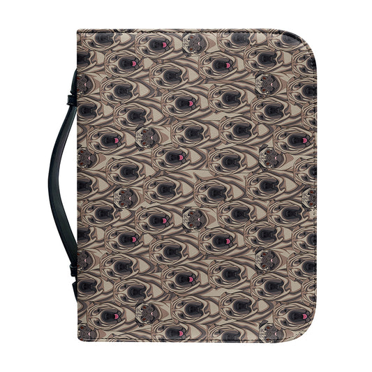 Shar Pei And Pug Pattern Print Leather Bible Cover