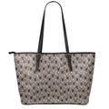 Shar Pei And Pug Pattern Print Leather Tote Bag With Zipper
