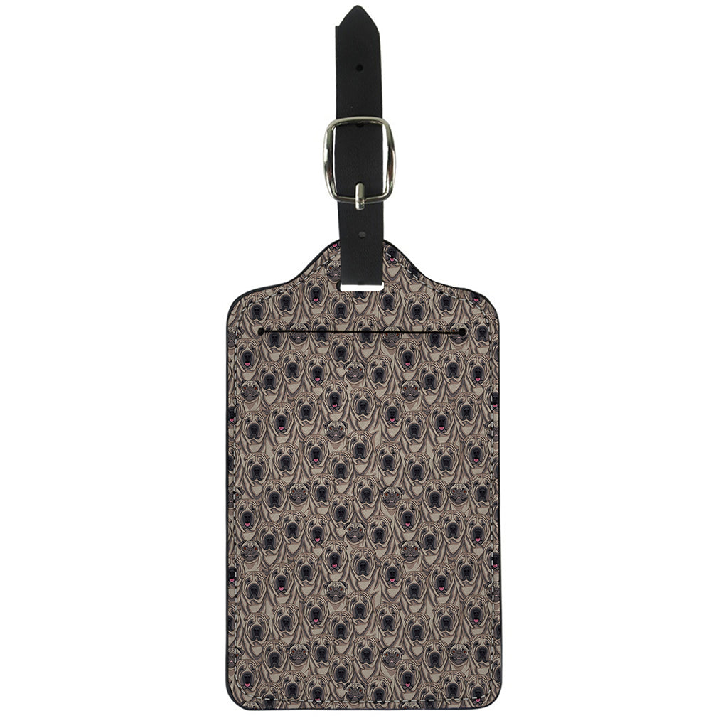Shar Pei And Pug Pattern Print Luggage Tag