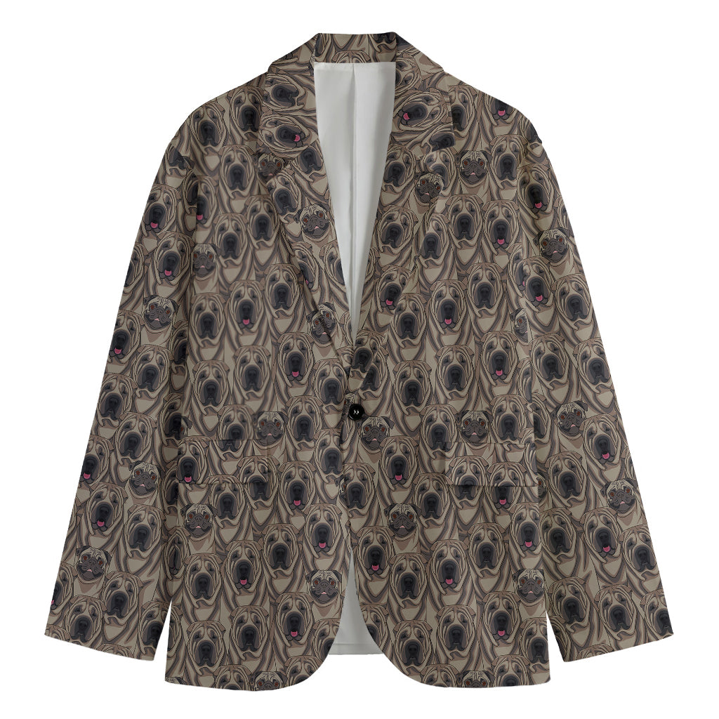 Shar Pei And Pug Pattern Print Men's Blazer