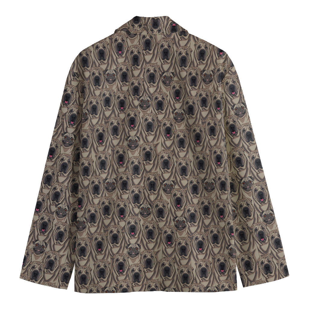 Shar Pei And Pug Pattern Print Men's Blazer