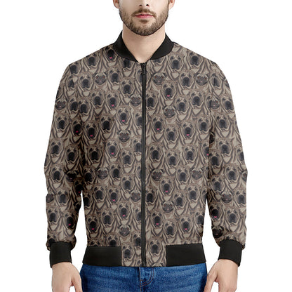 Shar Pei And Pug Pattern Print Men's Bomber Jacket