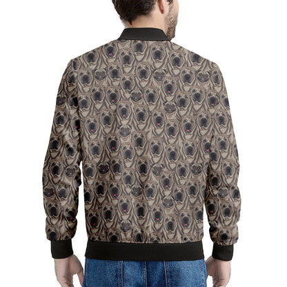 Shar Pei And Pug Pattern Print Men's Bomber Jacket