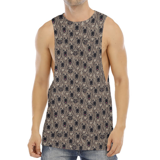 Shar Pei And Pug Pattern Print Men's Muscle Tank Top