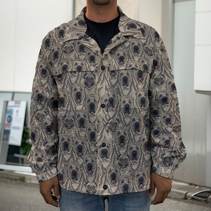 Shar Pei And Pug Pattern Print Men's Shirt Jacket