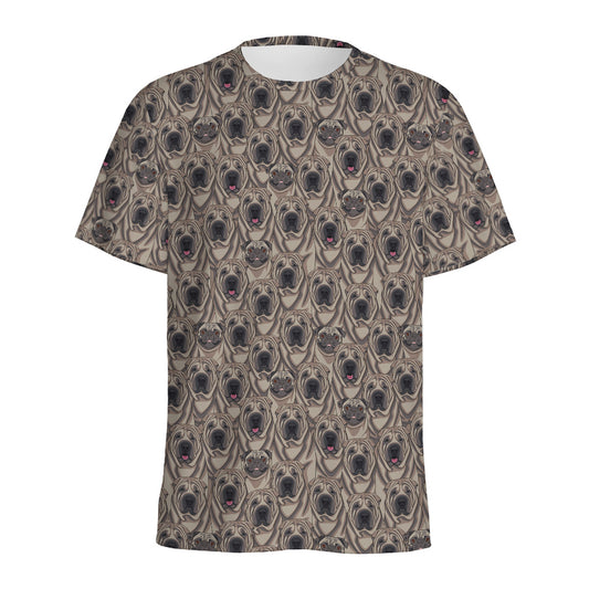 Shar Pei And Pug Pattern Print Men's Sports T-Shirt