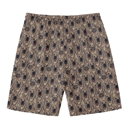 Shar Pei And Pug Pattern Print Men's Swim Trunks