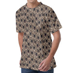 Shar Pei And Pug Pattern Print Men's Velvet T-Shirt