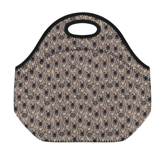 Shar Pei And Pug Pattern Print Neoprene Lunch Bag