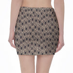 Shar Pei And Pug Pattern Print Pencil Mini Skirt