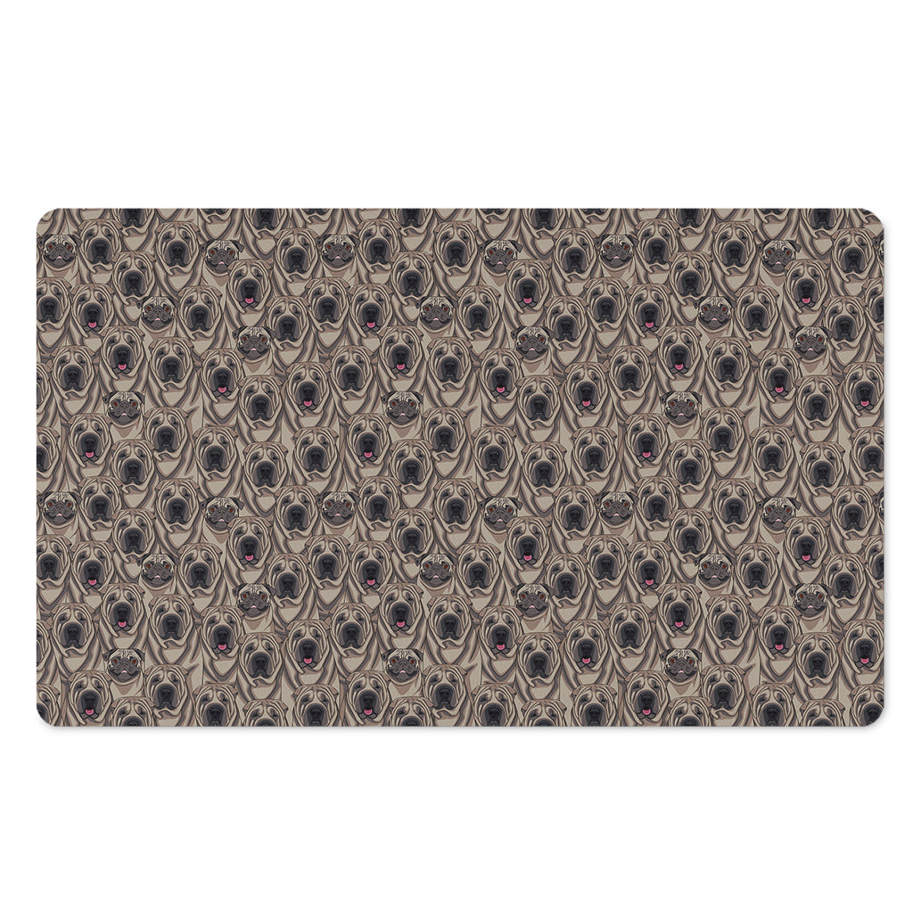 Shar Pei And Pug Pattern Print Polyester Doormat