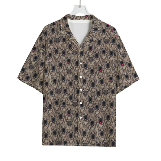 Shar Pei And Pug Pattern Print Rayon Hawaiian Shirt