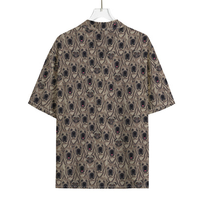 Shar Pei And Pug Pattern Print Rayon Hawaiian Shirt