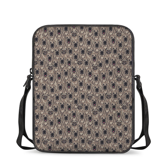 Shar Pei And Pug Pattern Print Rectangular Crossbody Bag