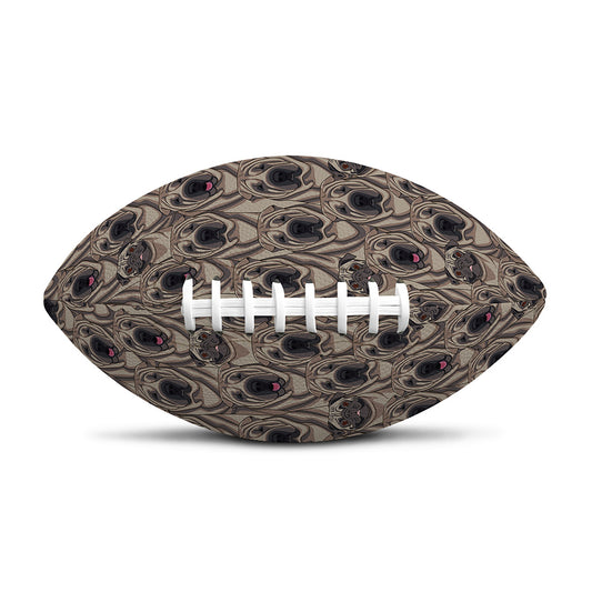 Shar Pei And Pug Pattern Print Rugby Ball
