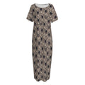 Shar Pei And Pug Pattern Print Short Sleeve Long Nightdress
