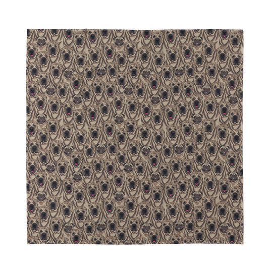 Shar Pei And Pug Pattern Print Silk Bandana