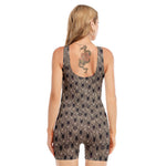 Shar Pei And Pug Pattern Print Sleeveless One Piece Swimsuit