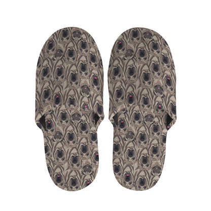 Shar Pei And Pug Pattern Print Slippers
