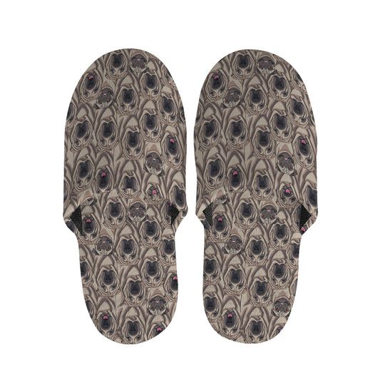 Shar Pei And Pug Pattern Print Slippers