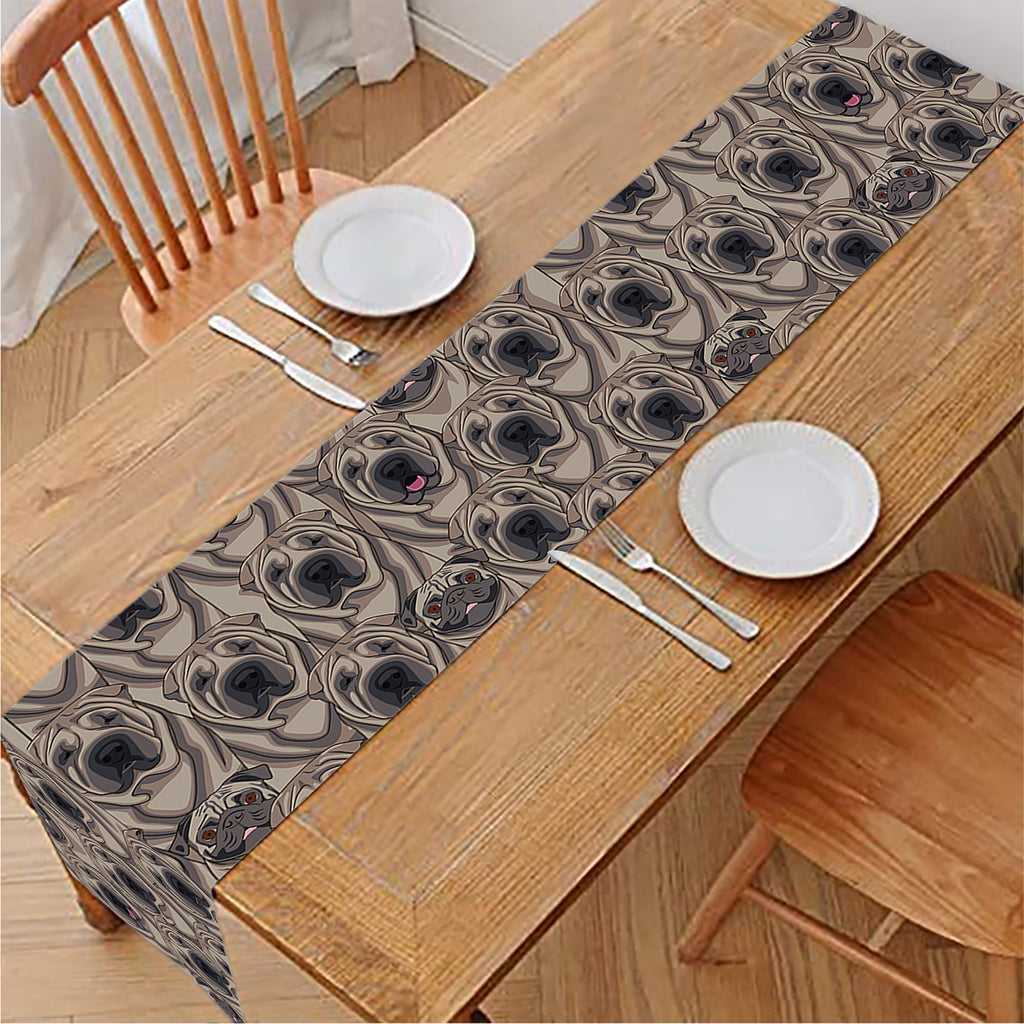 Shar Pei And Pug Pattern Print Table Runner