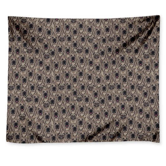 Shar Pei And Pug Pattern Print Tapestry