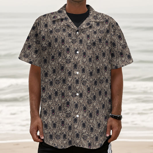 Shar Pei And Pug Pattern Print Textured Short Sleeve Shirt