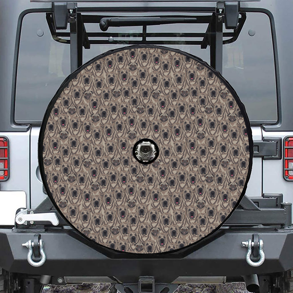 Shar Pei And Pug Pattern Print Tire Cover With Camera Hole