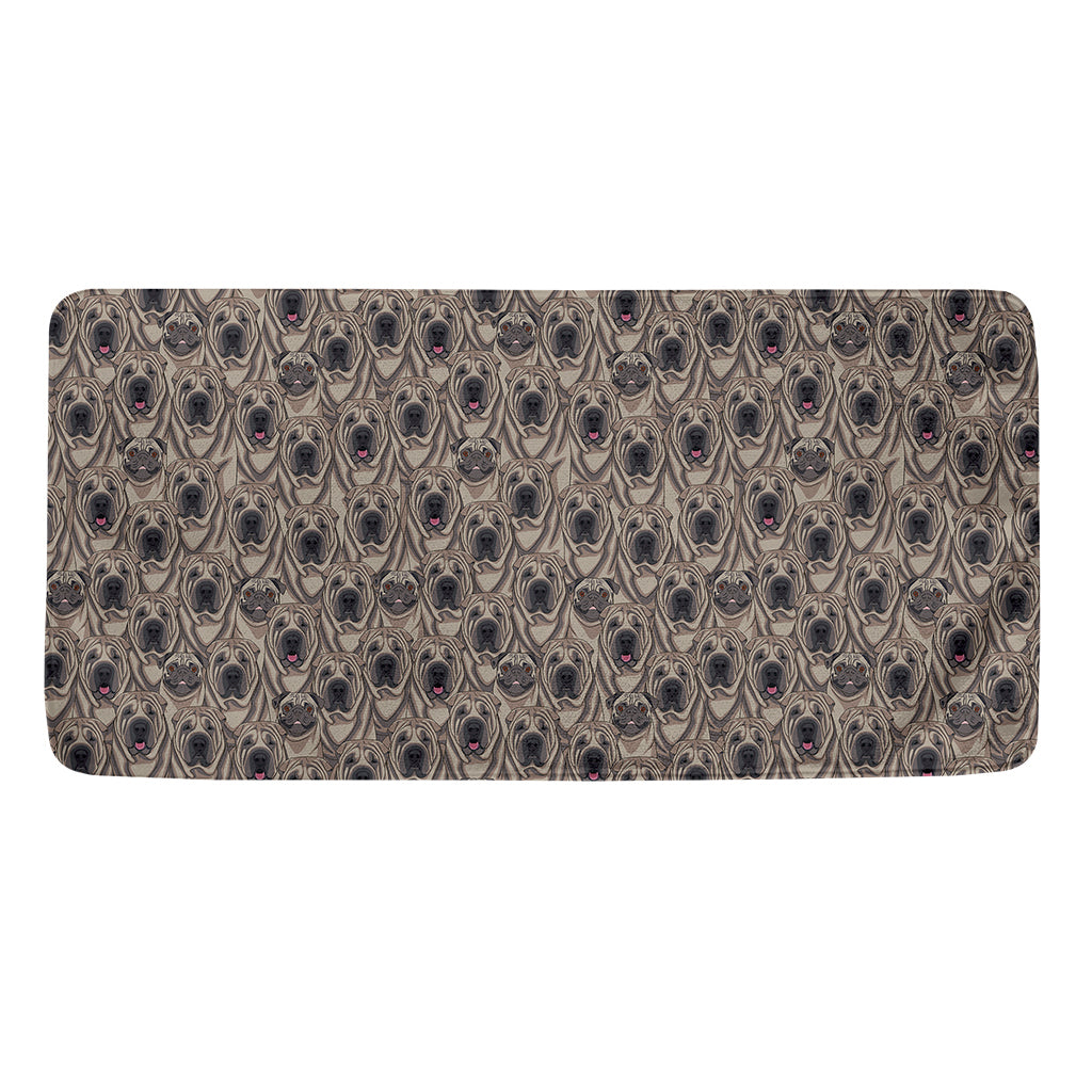 Shar Pei And Pug Pattern Print Towel