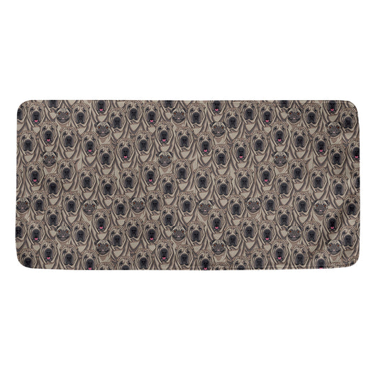 Shar Pei And Pug Pattern Print Towel