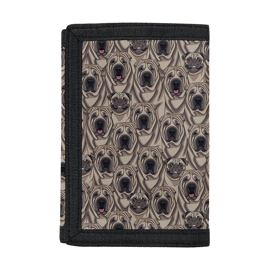 Shar Pei And Pug Pattern Print Trifold Wallet