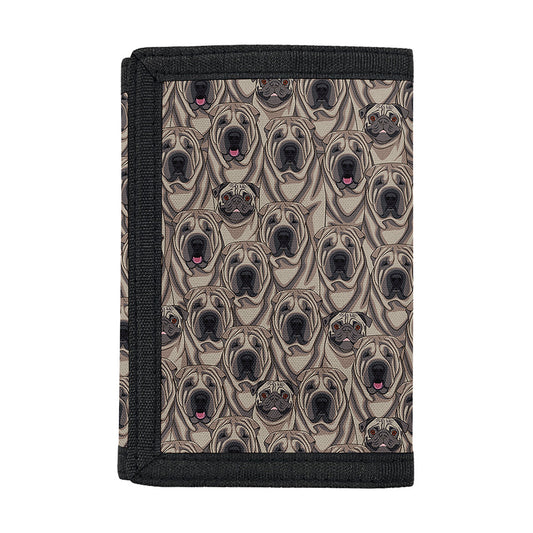 Shar Pei And Pug Pattern Print Trifold Wallet