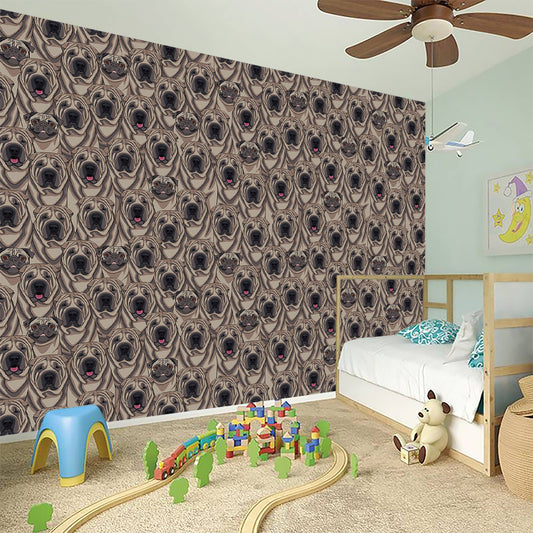 Shar Pei And Pug Pattern Print Wall Sticker