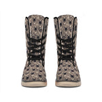 Shar Pei And Pug Pattern Print Winter Boots