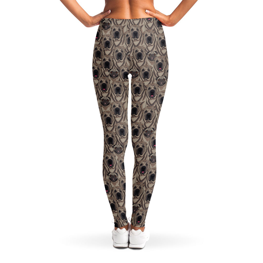 Shar Pei And Pug Pattern Print Women's Leggings