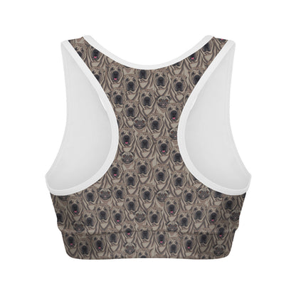 Shar Pei And Pug Pattern Print Women's Sports Bra