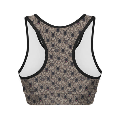 Shar Pei And Pug Pattern Print Women's Sports Bra