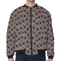 Shar Pei And Pug Pattern Print Zip Sleeve Bomber Jacket