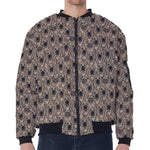 Shar Pei And Pug Pattern Print Zip Sleeve Bomber Jacket