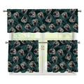Shar Pei Face Pattern Print 3 Piece Kitchen Curtains