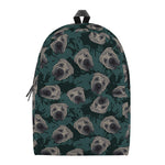Shar Pei Face Pattern Print Backpack