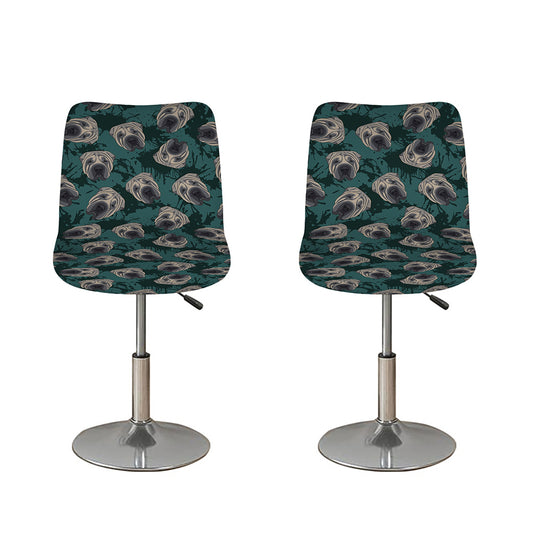 Shar Pei Face Pattern Print Bar Stool Covers