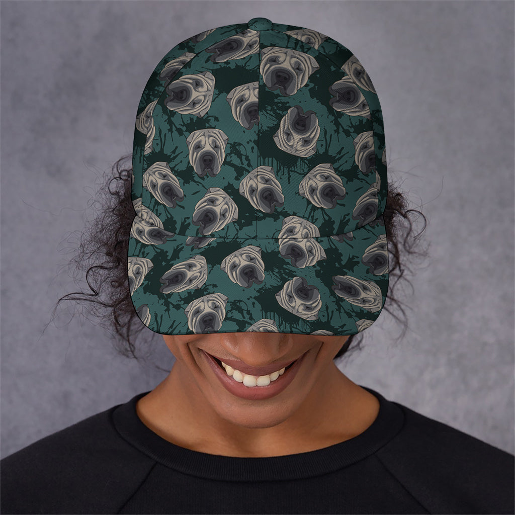 Shar Pei Face Pattern Print Baseball Cap