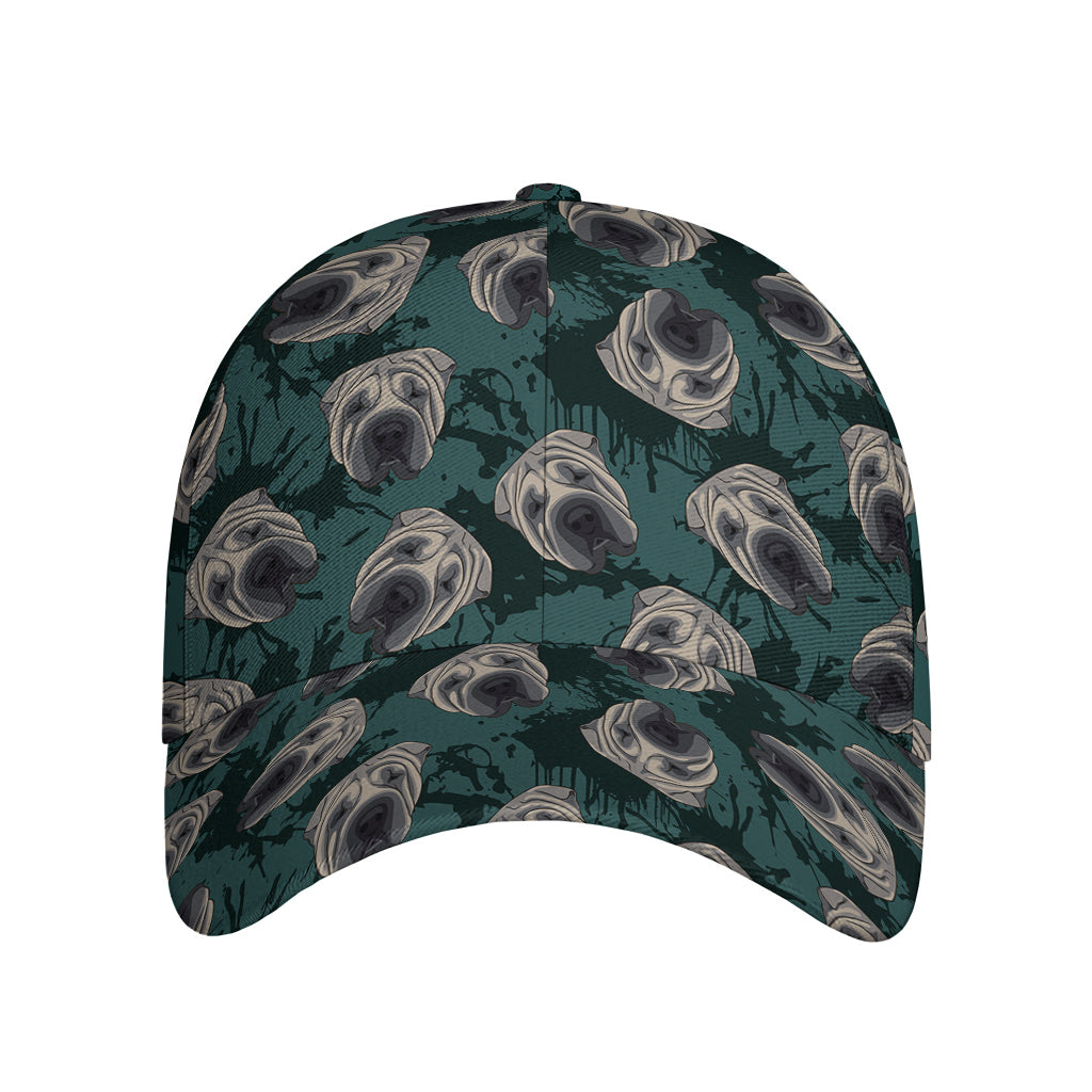 Shar Pei Face Pattern Print Baseball Cap
