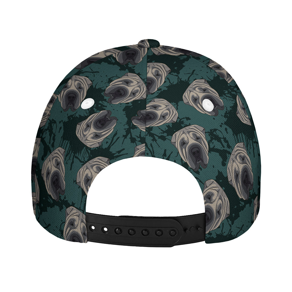 Shar Pei Face Pattern Print Baseball Cap