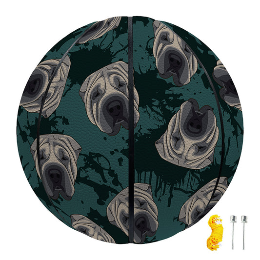 Shar Pei Face Pattern Print Basketball
